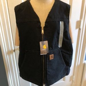 Men's Carhartt Sherpa Lined Vest Black, with tags